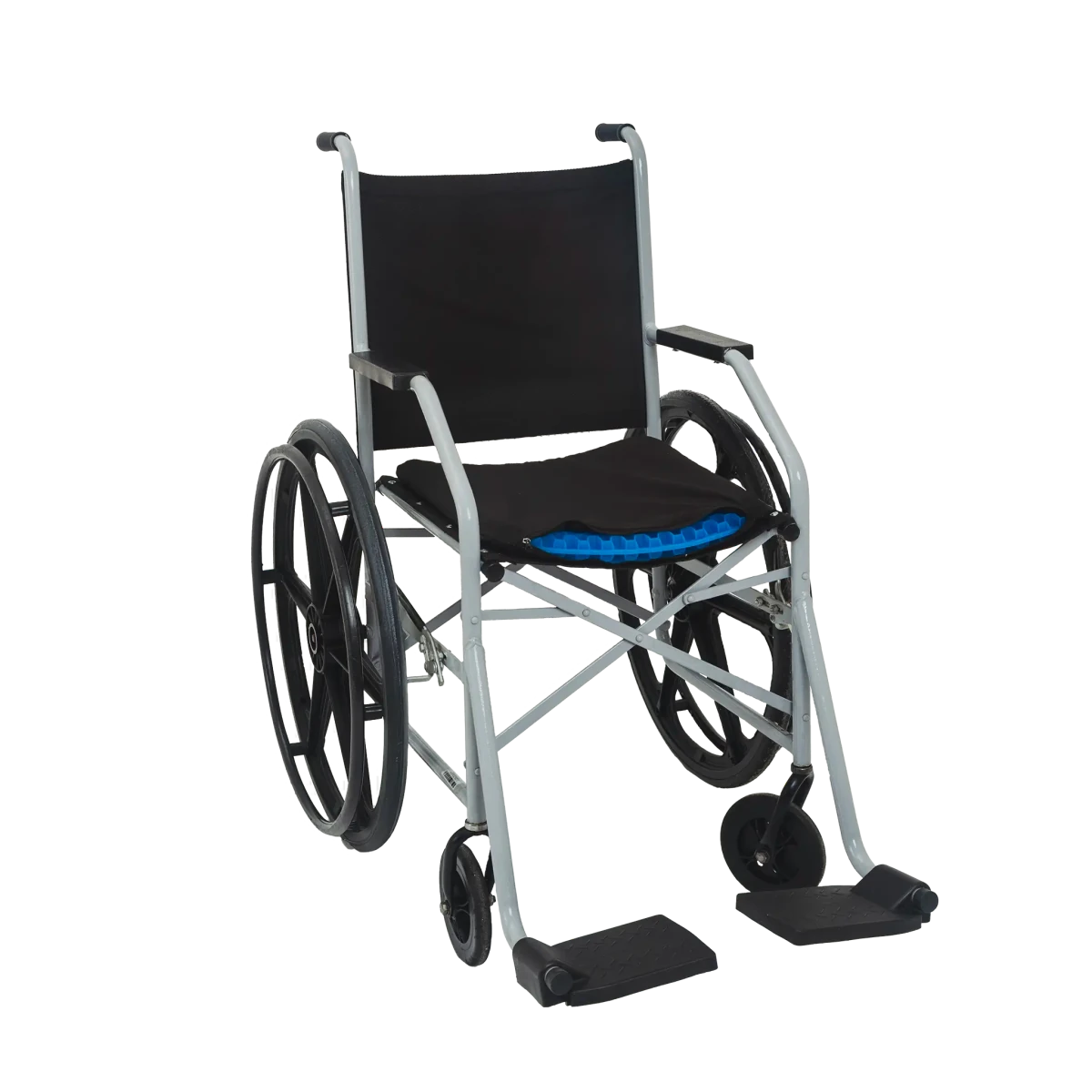 Almofada de assento ergonômica em gel de silicone com estrutura em favo de mel, projetada para absorção de impacto, distribuição de peso e alívio de pressão no cóccix, proporciona máxima sensação de frescor, sustentação anatômica e alívio imediato para pontos de pressão.