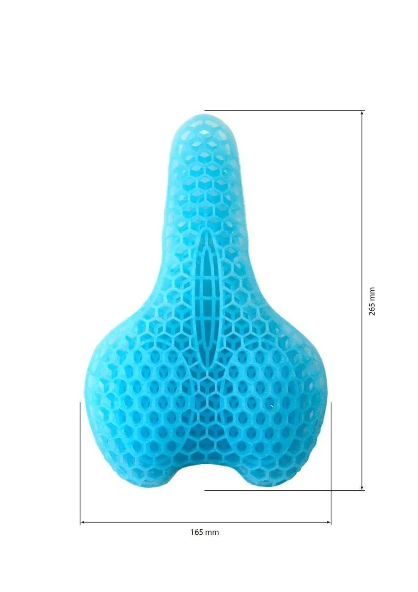 Almofada de assento ergonômica em gel de silicone com estrutura em favo de mel, projetada para absorção de impacto, distribuição de peso e alívio de pressão no cóccix, ideal para alívio de pressão, conforto térmico e alinhamento postural durante longos períodos sentado ou em repouso.