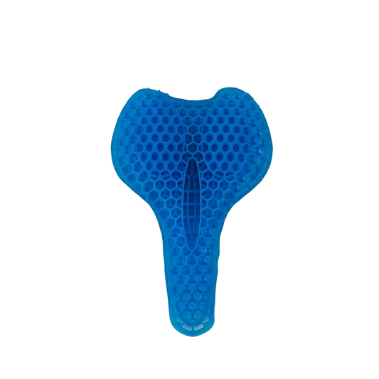 Almofada de assento ergonômica em gel de silicone com estrutura em favo de mel, projetada para absorção de impacto, distribuição de peso e alívio de pressão no cóccix, dispositivo de conforto ergonômico que proporciona dissipação de calor, suporte firme e extrema maciez.
