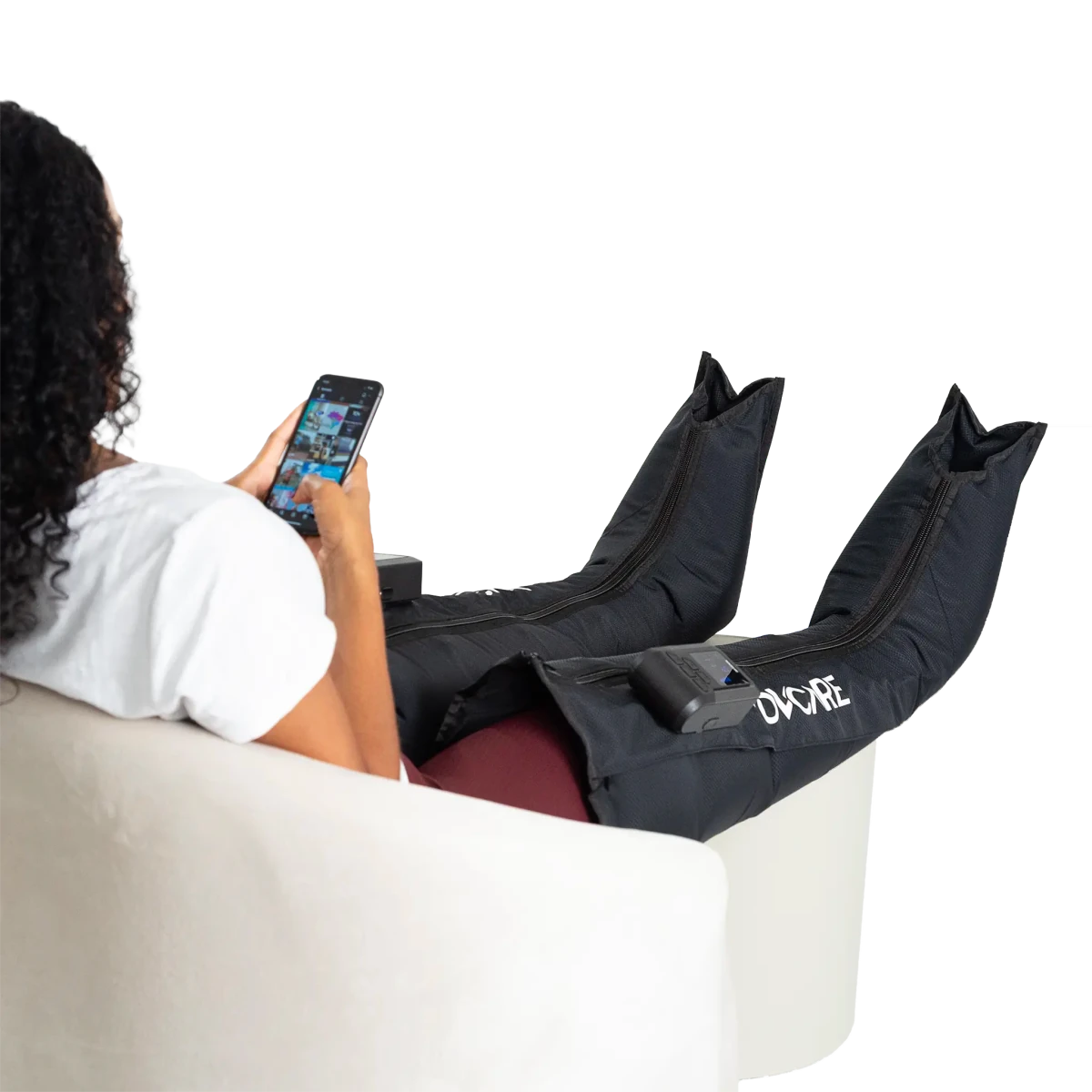 Bota de compressão pneumática e pressoterapia para pernas, desenvolvida com câmaras de ar sequenciais, modos de drenagem ajustáveis e controle sem fio, aparelho massageador de alta performance que estimula o fluxo sanguíneo e relaxa nódulos de tensão.