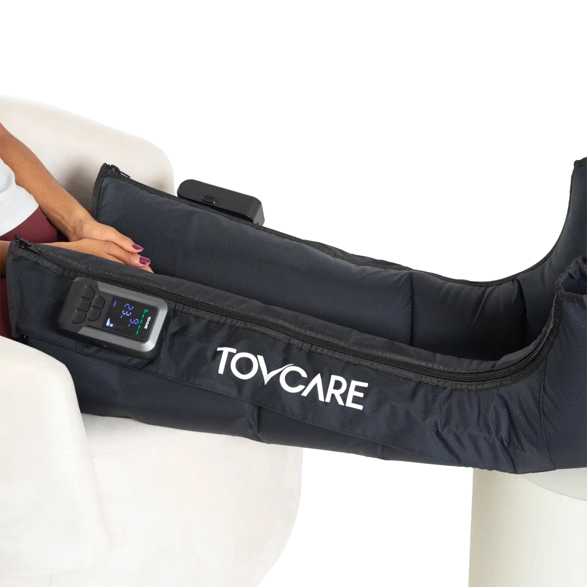 Bota de compressão pneumática e pressoterapia para pernas, desenvolvida com câmaras de ar sequenciais, modos de drenagem ajustáveis e controle sem fio, ideal para alívio de tensões musculares, melhora da circulação e relaxamento profundo no dia a dia.