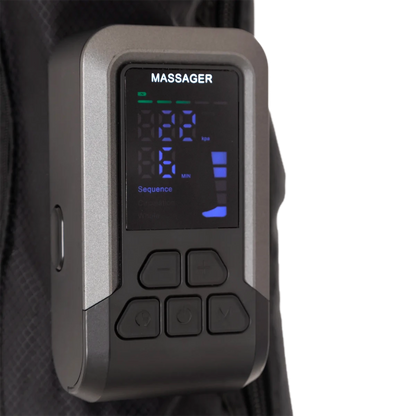 Bota de compressão pneumática e pressoterapia para pernas, desenvolvida com câmaras de ar sequenciais, modos de drenagem ajustáveis e controle sem fio, proporciona terapia de massagem relaxante, alívio de dores nas articulações e rápida recuperação muscular.