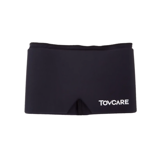 Touca e faixa para cabeça com gel térmico para enxaqueca, confeccionada em tecido elástico macio com bolsas de gel integradas para compressão 360° quente ou fria, acessório térmico de alta performance da linha Gelcare para alívio de tensões, espasmos musculares e analgesia.
