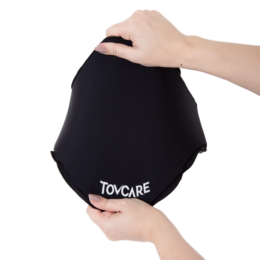 Faixa multiuso com gel térmico para compressa quente e fria, desenvolvida com fita ajustável de velcro e bolsa de gel flexível reutilizável, combina flexibilidade contínua mesmo congelado, revestimento macio e cintas ajustáveis de fixação.