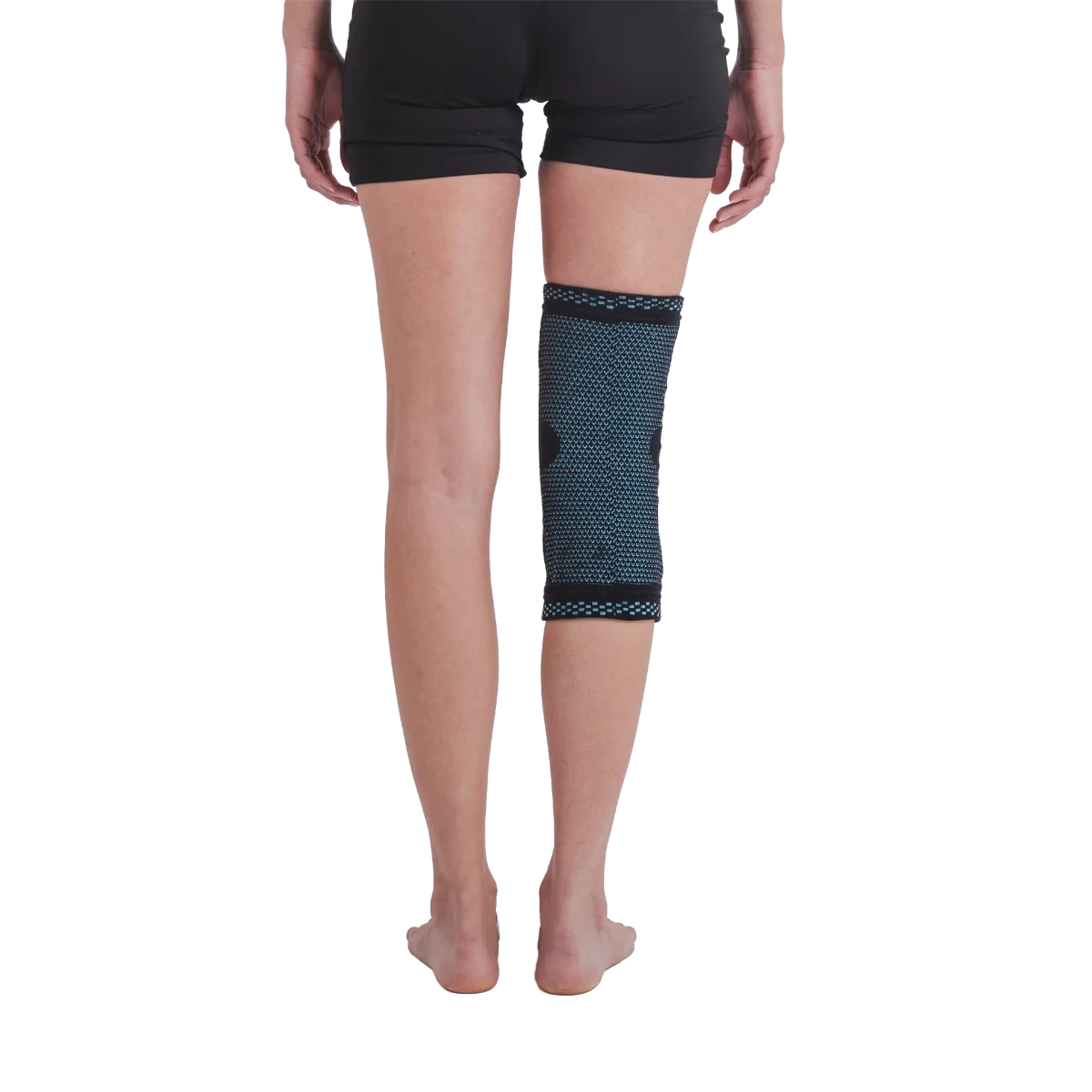 Joelheira elástica ortopédica com anel de silicone e hastes flexíveis, confeccionada em malha de compressão 3D respirável com anel patelar de silicone para absorção de impacto, uma solução ortopédica indispensável para recuperação de torções, alívio de dores e suporte anatômico.