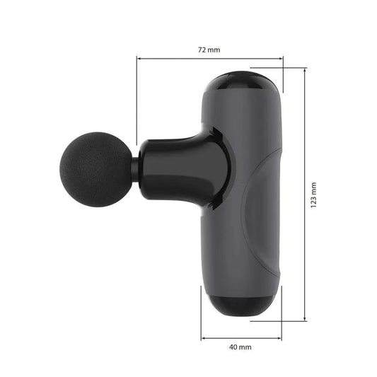 Aparelho massageador elétrico e portátil para relaxamento muscular, desenvolvido com tecnologia de vibração contínua, design ergonômico e bateria recarregável de longa duração, combina motores silenciosos de alta frequência com bateria recarregável e pontas/acessórios intercambiáveis.