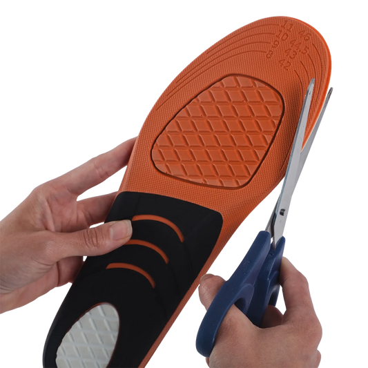 Palmilha ortopédica anatômica da linha MOV, confeccionada com material respirável de alta absorção e suporte ergométrico para os pés, ideal para absorção de impacto, amortecimento de pressões e alívio de dores ao caminhar ou praticar esportes.