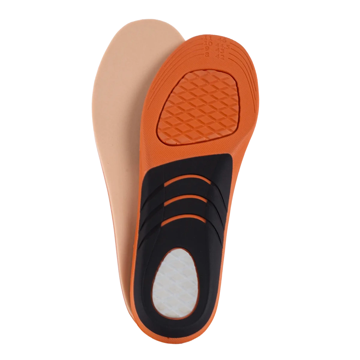 Palmilha ortopédica anatômica da linha MOV, confeccionada com material respirável de alta absorção e suporte ergométrico para os pés, acessório ortopédico de alta performance da linha MOV para proteção dos calcanhares, metatarsos e pés cansados.