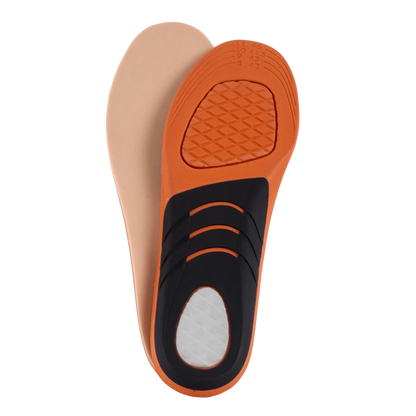Palmilha ortopédica anatômica da linha MOV, confeccionada com material respirável de alta absorção e suporte ergométrico para os pés, acessório ortopédico de alta performance da linha MOV para proteção dos calcanhares, metatarsos e pés cansados.