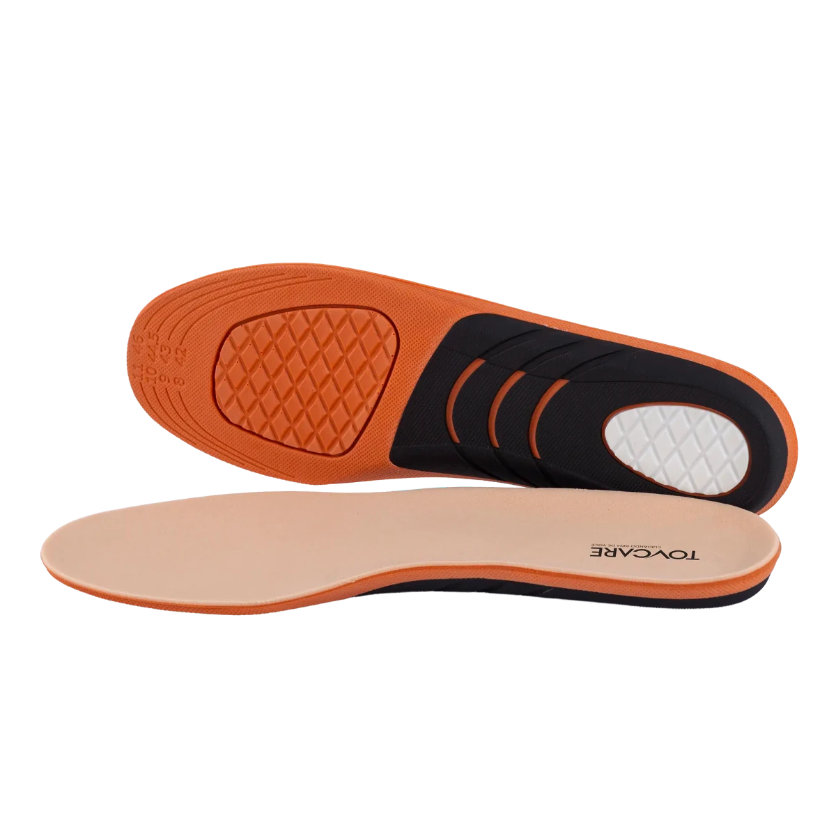 Palmilha ortopédica anatômica da linha MOV, confeccionada com material respirável de alta absorção e suporte ergométrico para os pés, combina distribuição uniforme de peso, redução do atrito e ajuste perfeito para diversos tipos de calçados.