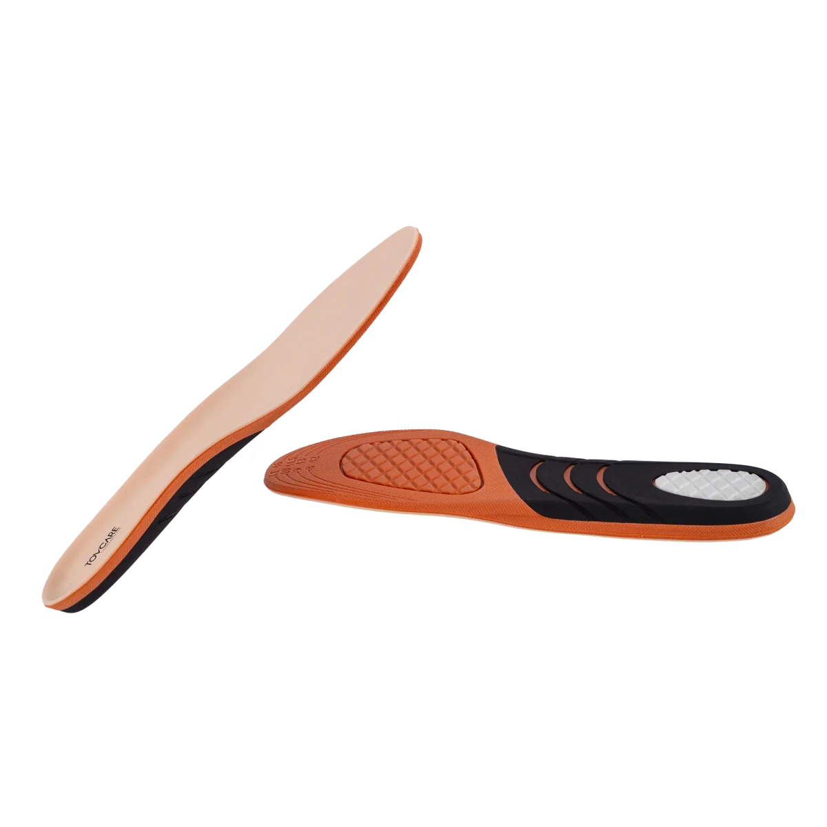 Palmilha ortopédica anatômica da linha MOV, confeccionada com material respirável de alta absorção e suporte ergométrico para os pés, proporciona pisada correta e alinhamento postural, aliviando a sobrecarga nos joelhos, coluna e articulações.