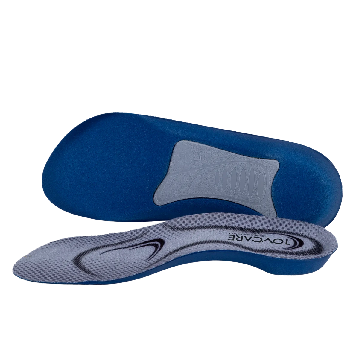 Palmilha ortopédica anatômica da linha MOV, confeccionada com material respirável de alta absorção e suporte ergométrico para os pés, desenvolvida com material de alta densidade e formato anatômico para suporte e estabilidade dos pés.