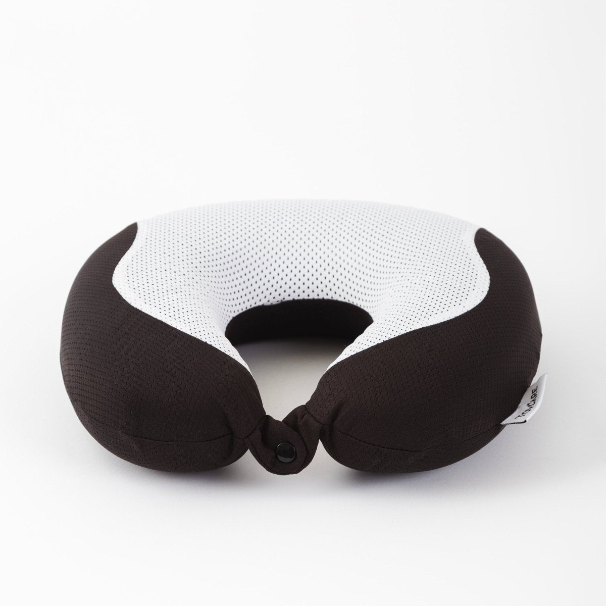 Travesseiro de pescoço anatômico para viagem e repouso, estruturado com espuma de memória de alta densidade para suporte firme da região cervical, dispositivo de conforto ergonômico que proporciona dissipação de calor, suporte firme e extrema maciez.
